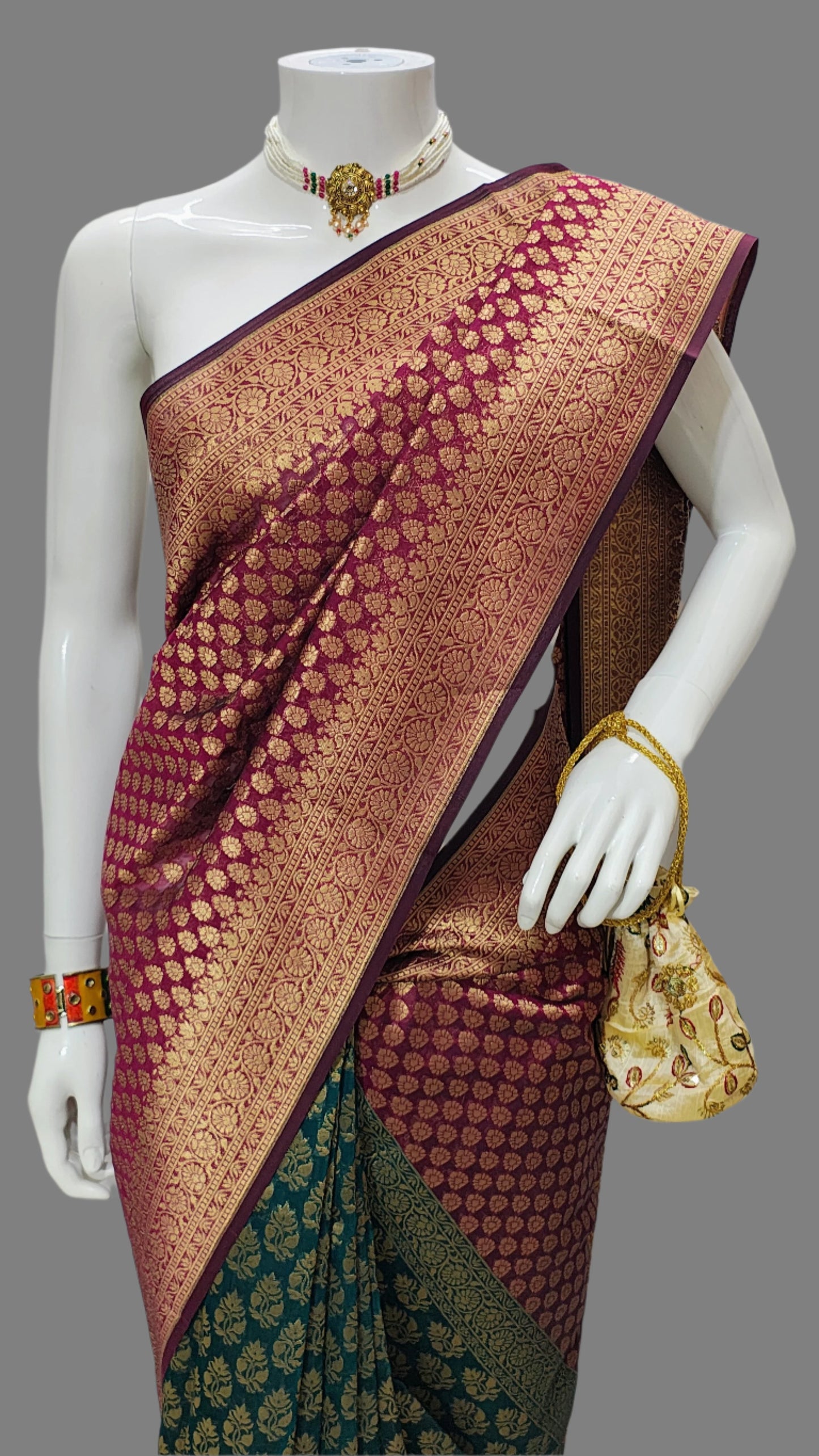 Banarasi Silk Saree With Unstitched Blouse