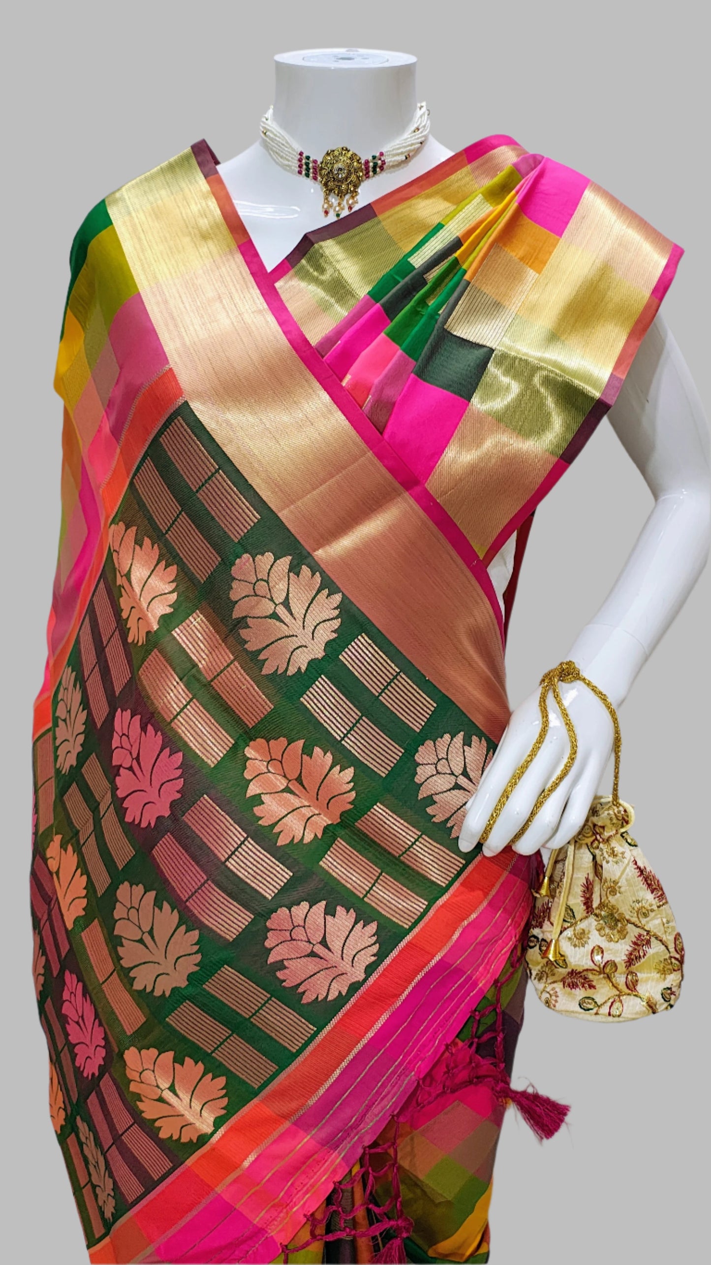 Katan Silk Banarasi Saree With Alwar Weaving