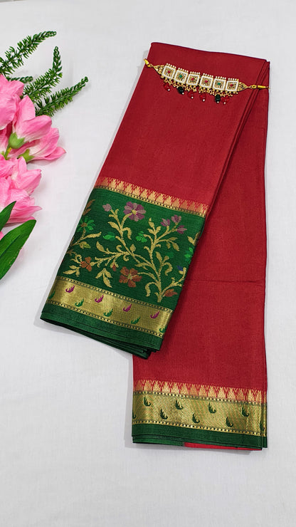 Pure Silk Banarasi Saree With Unstitched Blouse