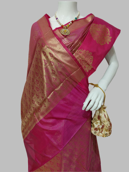 Banarasi Silk Skirt Design Saree With Unstitched Blouse