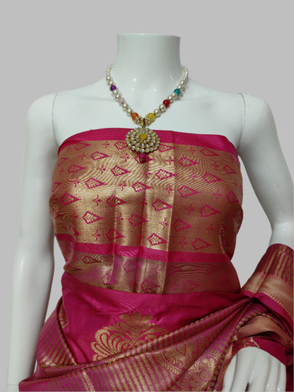 Banarasi Silk Skirt Design Saree With Unstitched Blouse