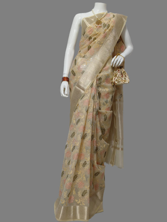 Organza Embroidery Banarasi Saree