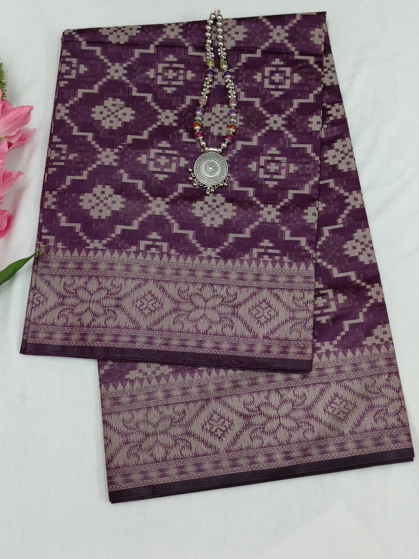 Banarasi Cotton Silk Saree With Unstitched Blouse