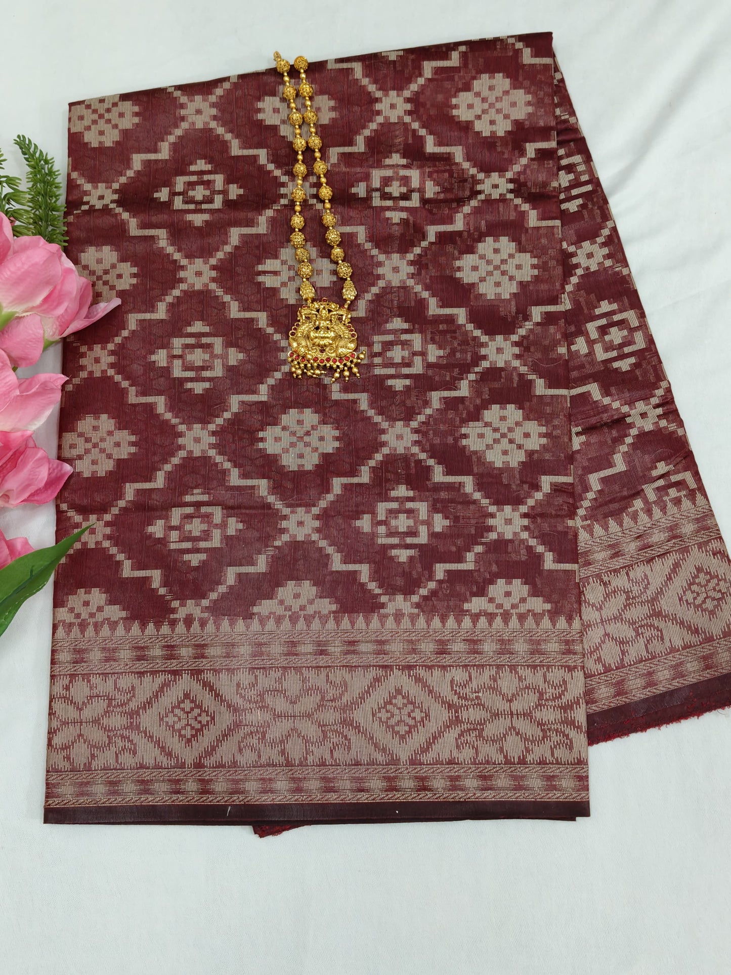 Banarasi Cotton Silk Saree With Unstitched Blouse