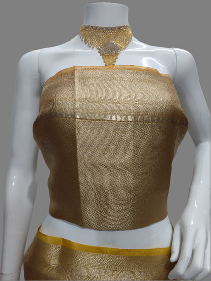 Banarasi Tissue Crush Buti Saree With Unstitched Blouse