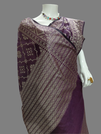 Banarasi Cotton Silk Saree With Unstitched Blouse