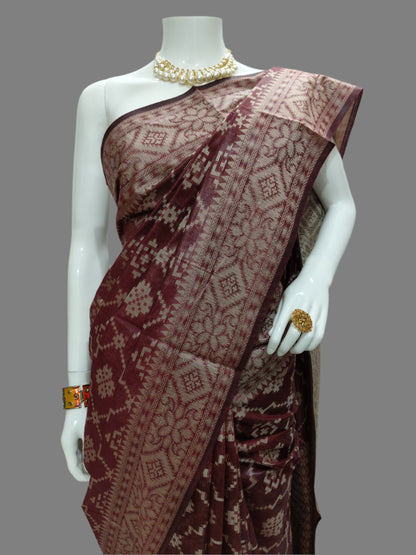 Banarasi Cotton Silk Saree With Unstitched Blouse