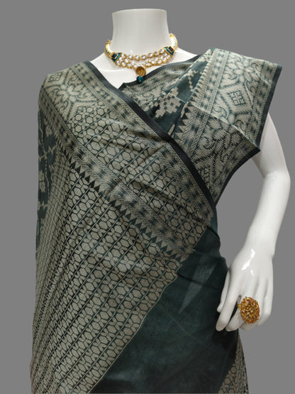 Banarasi Cotton Silk Saree With Unstitched Blouse