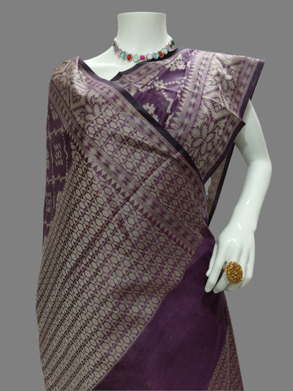 Banarasi Cotton Silk Saree With Unstitched Blouse