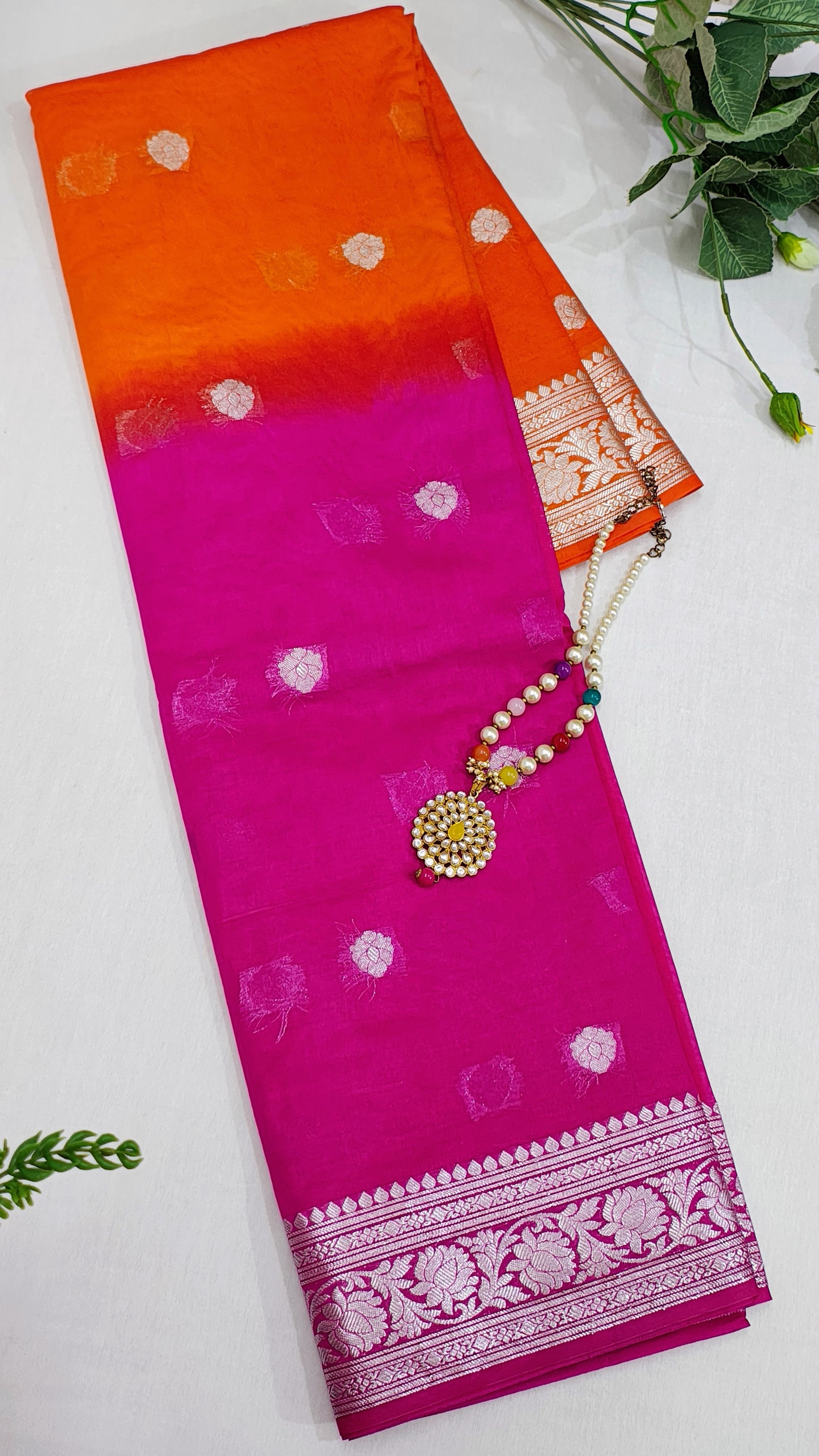 Banarasi Georgette Buti Saree With Unstitched Blouse