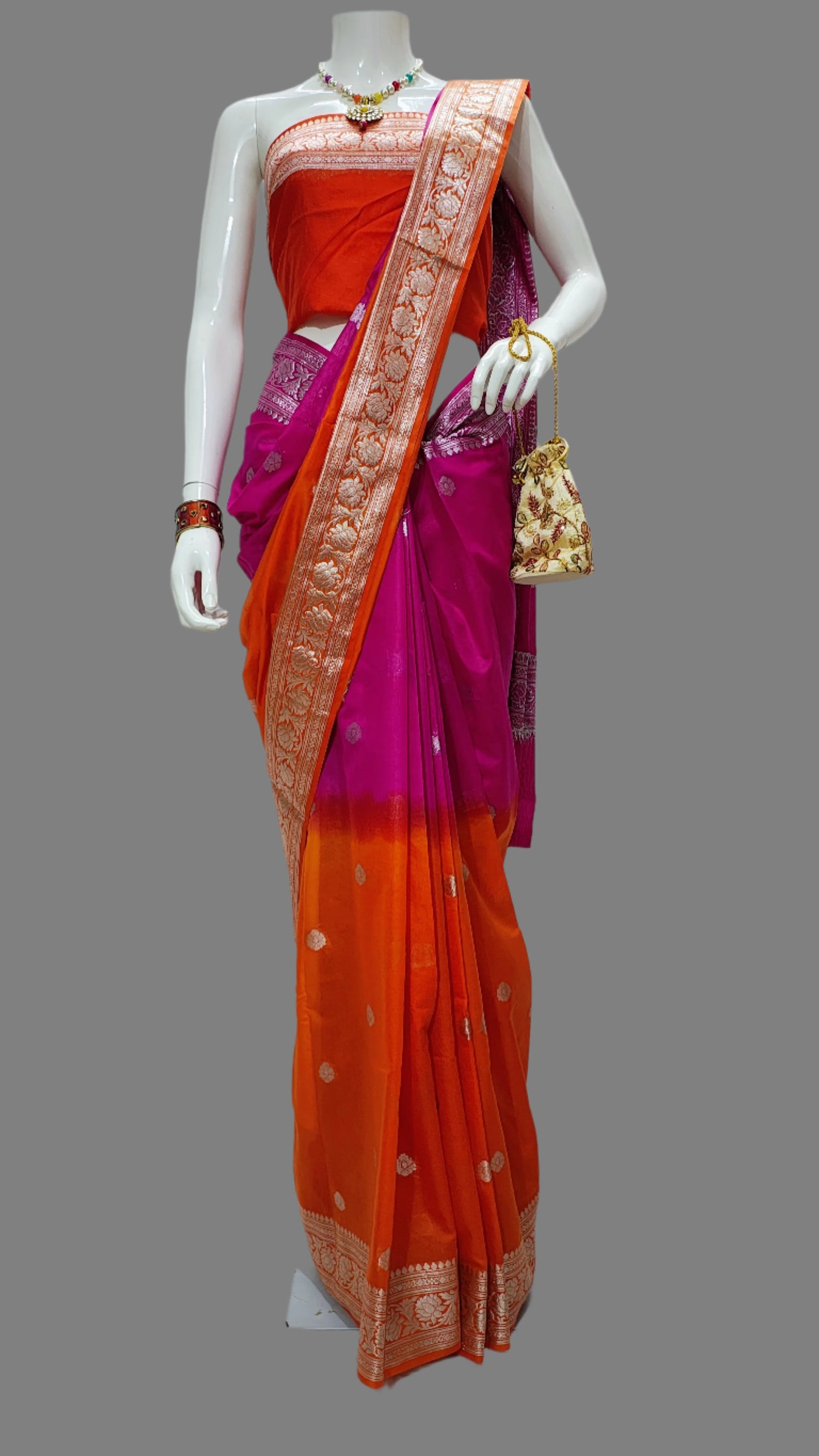 Banarasi Georgette Buti Saree With Unstitched Blouse