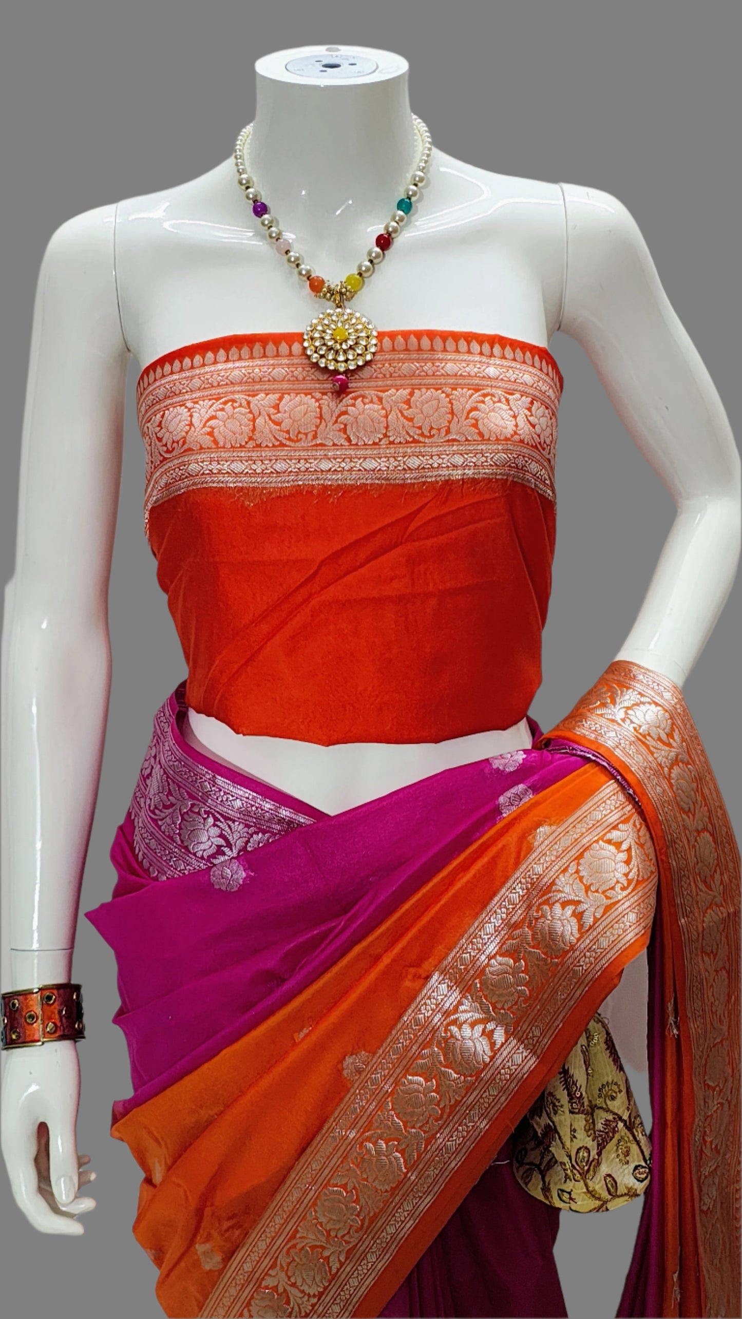 Banarasi Georgette Buti Saree With Unstitched Blouse