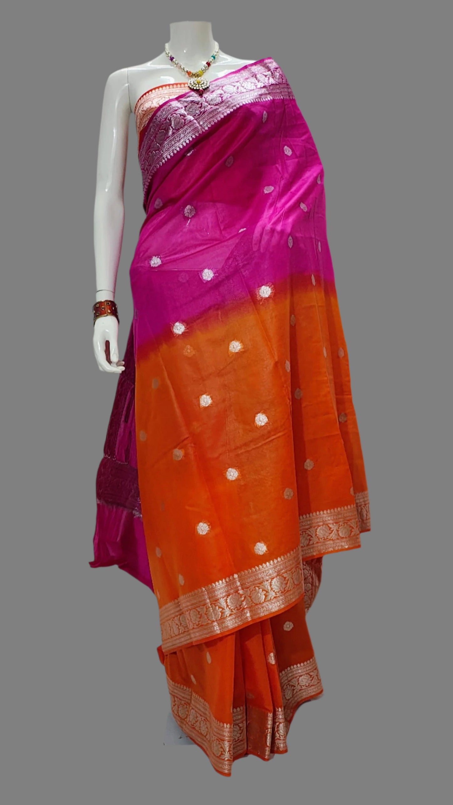 Banarasi Georgette Buti Saree With Unstitched Blouse