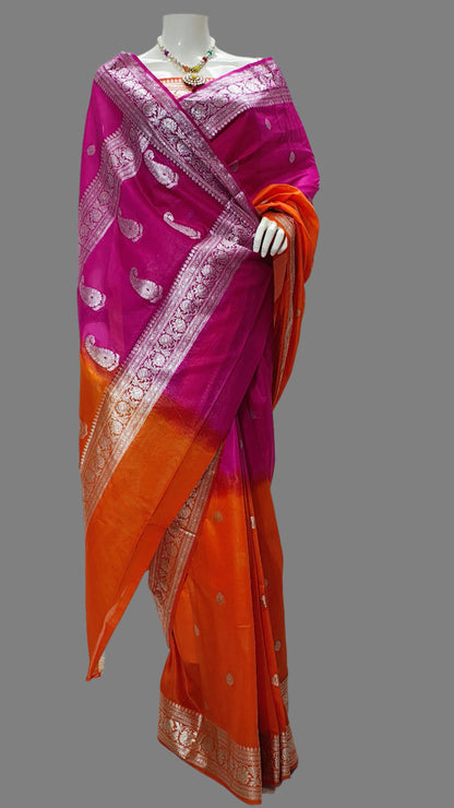 Banarasi Georgette Buti Saree With Unstitched Blouse