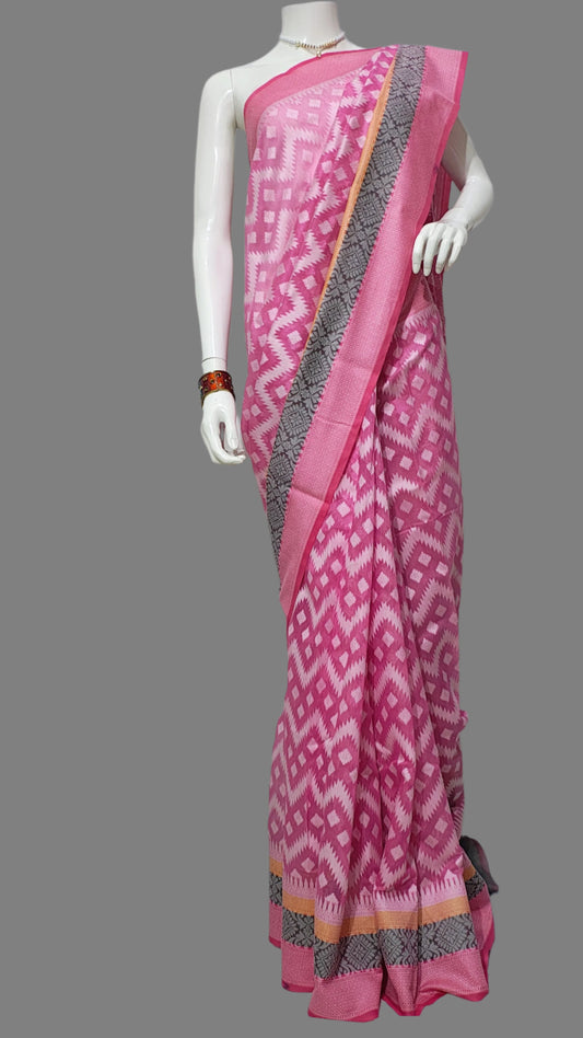 Banarasi Cotton Silk Saree With Unstitched Blouse