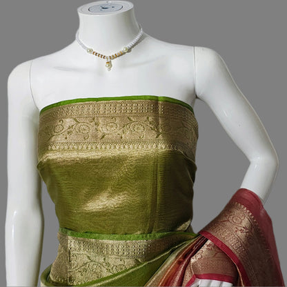 Organza 4D Dye Tissue Saree With Unstitched Blouse