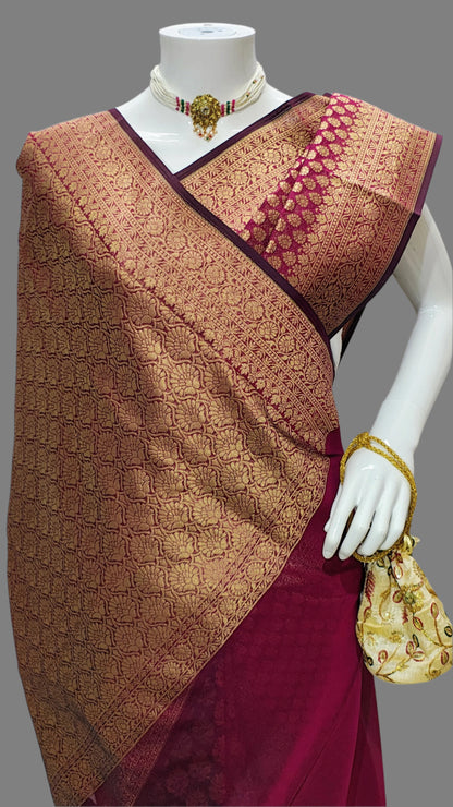 Banarasi Silk Saree With Unstitched Blouse