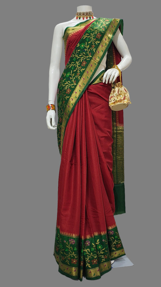 Pure Silk Banarasi Saree With Unstitched Blouse