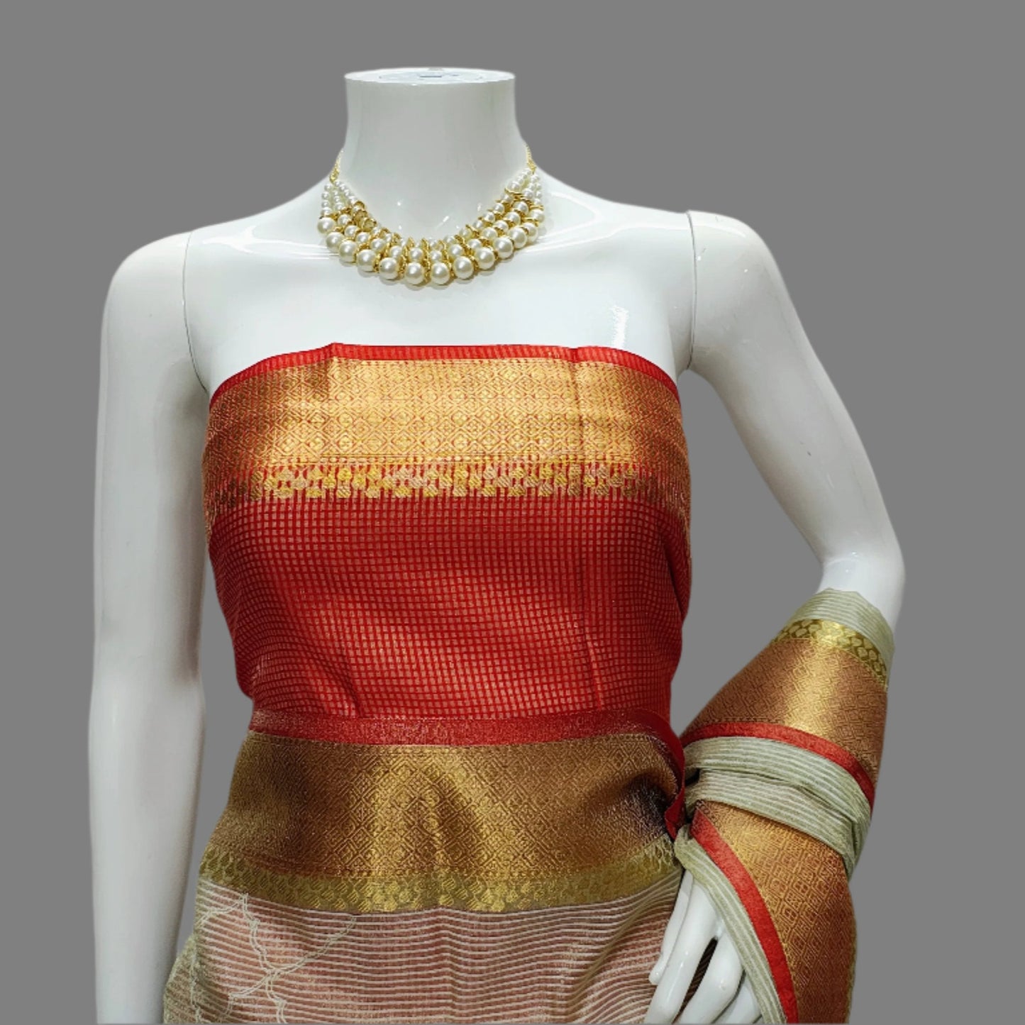Tissue Crush Full Embroidery Light Green Banarasi Saree With Unstitched Blouse