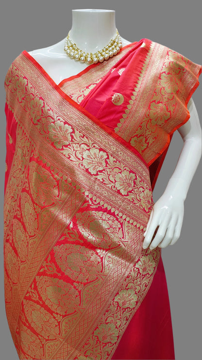 Banarasi Mashru Silk Saree with With Unstitched Blouse