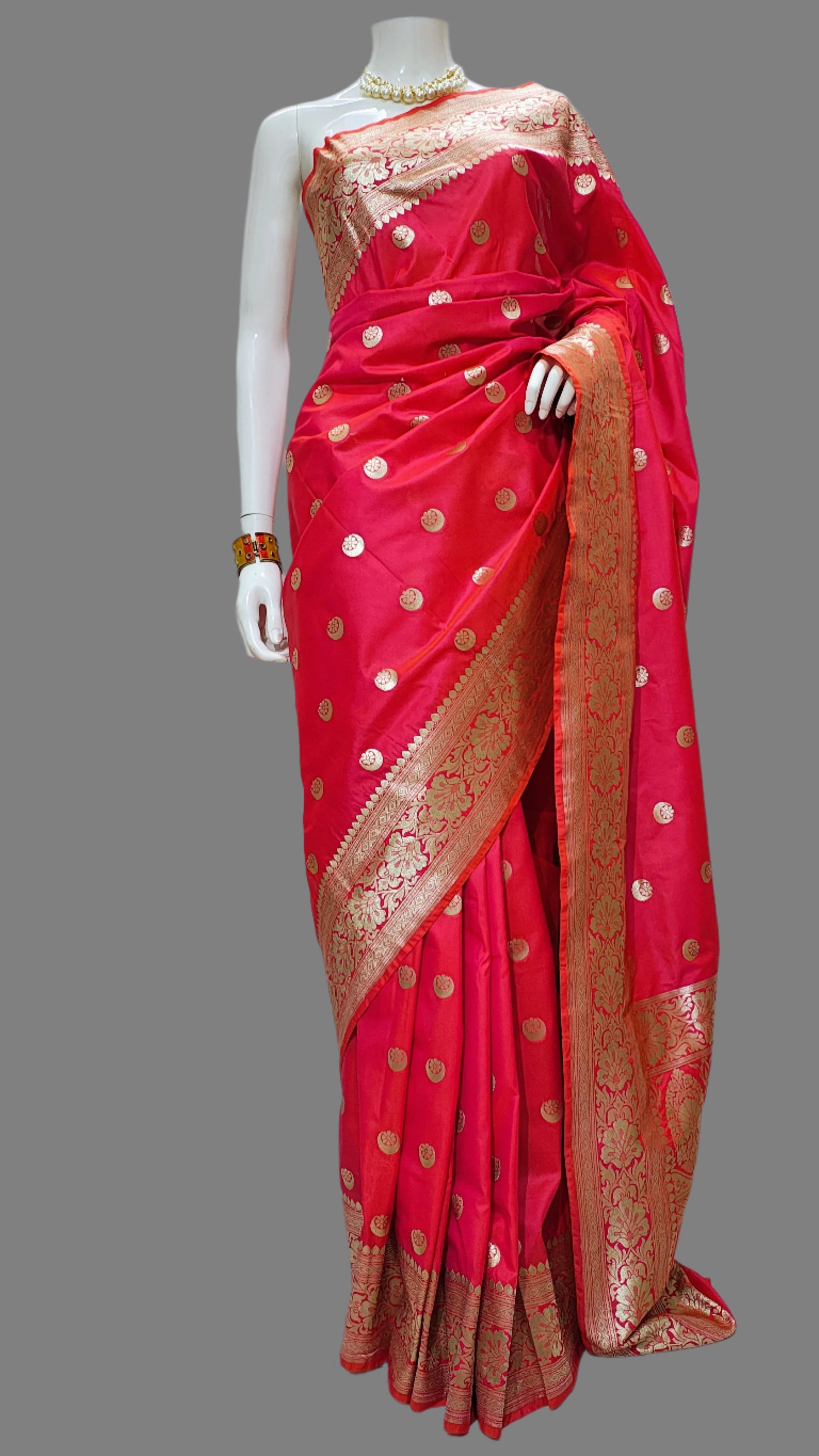 Banarasi Mashru Silk Saree with With Unstitched Blouse