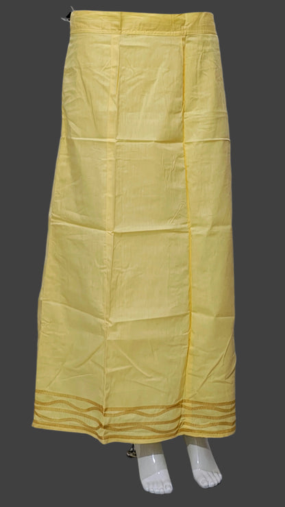 Mustard Yellow Kora Net Hand-Printed Banarasi Saree