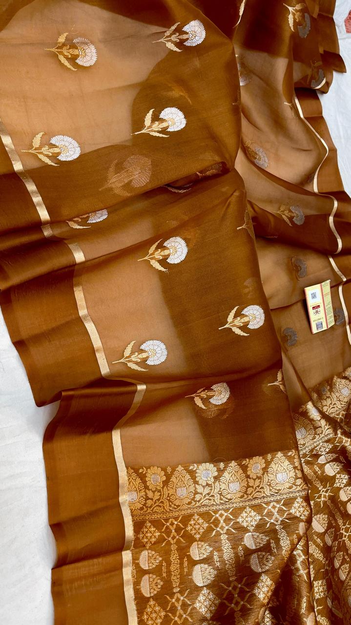 Pure Handloom Banarasi Kora Silk Saree