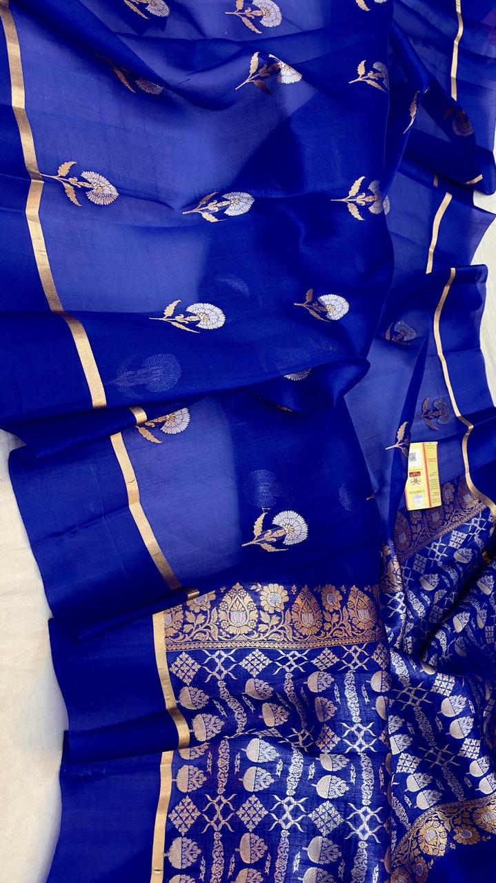 Pure Handloom Banarasi Kora Silk Saree
