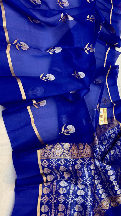 Pure Handloom Banarasi Kora Silk Saree